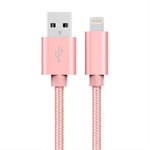 Cheap Nylon Lightning Cable Rose Gold - 1 Meter